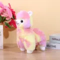 Juguete de peluche alpaca colorido lindo animal de peluche muñeca regalo esponjoso para niños - Alpaca arcoíris rosa / 25cm
