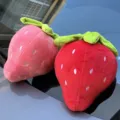 Strawberry plush toy cute fruit stuffed doll pink and red variant for kids gift 8 inch - Red Strawberry