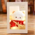 Cute white sheep plush toy in gift box with red sweater, perfect birthday gift for girls. - Red Hoodie Lamb [Gift Bag + Light Strip] / 22cm