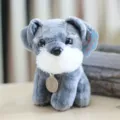 Lindo peluche de schnauzer gris cachorro realista animal de peluche suave regalo niño - 18cm / Schnauzer