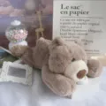 Lindo oso de peluche marrón tumbado juguete de peluche suave muñeca para regalo y venta al por mayor - 28cm / Gris