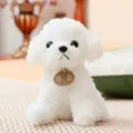Lindo perro de peluche rizado blanco, suave muñeco de peluche para regalo de niños. - Blanco / 20cm