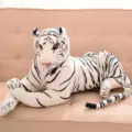 Joli tigre blanc en peluche douce animal oreiller poupée réaliste pour cadeau d'enfants - Tigre Blanc / 25cm