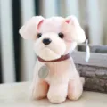 Plush Dog Toy Cute Puppy Stuffed Animal with Brown Collar Beige Soft Toy Gift Kids - 18cm / Labrador
