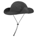 Sombrero de senderismo de pana gris oscuro con ala ancha y cordón ajustable para barbilla. - L (58-60cm) / DXR704 - Negro