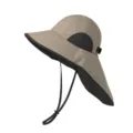 Sombrero de sol de ala ancha con solapa para el cuello, gorra impermeable de protección UV. - 54 / Negro Intenso