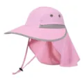 Sombrero de sol rosa con solapa para el cuello, malla transpirable y barbiquejo para viajes. - Talla única / Rosa