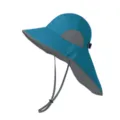 Sombrero de sol azul para exteriores con ala ancha y solapa para el cuello de senderismo. - 54 / Azul del Caribe
