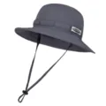 Sombrero de pescador gris oscuro para exteriores con barbilla y etiqueta, gorro de sol. - Talla única / Gris oscuro
