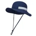 Sombrero de sol azul marino para aire libre con ventilación de malla y barbiquejo ajustable. - Talla única / Azul Marino