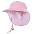 Sombrero de sol rosa con solapa para el cuello, paneles de malla transpirable, barbilla ajustable. - Talla única / Rosa