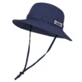 Sombrero de cubo azul oscuro para exteriores con cordón de barbilla y etiqueta lateral elegante. - Talla única / Azul Marino