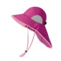Sombrero de sol para exteriores con ala ancha, solapa para el cuello y barbiquejo. - 54 / Rosa intenso