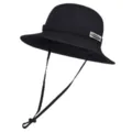 Sombrero de pescador negro de exterior con cómodo barbiquejo ajustable y etiqueta lateral. - Talla única / Negro