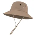 Sombrero de pescador caqui para mujer protección solar de verano barbilla ajustable - 58cm / Caqui