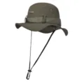 Sombrero de pescador para senderismo verde oliva, tela de secado rápido con barbiquejo. - Talla única / Verde Militar