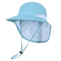 Sombrero de Sol Azul Claro con Solapa para Cuello Malla Transpirable Protección UV - Talla única / Azul