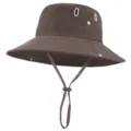Sombrero de Pescador Marrón Oscuro Ajustable Mujer Verano Protección Solar Gorro Casual - 58cm / Marrón