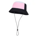 Cappello da pescatore color-block con sottogola regolabile per trekking e protezione. - Blu, rosa e nero