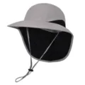 Sombrero de sol gris con solapa para el cuello, malla transpirable, barbiquejo. - Talla única / Gris claro