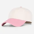 Gorra de béisbol bicolor con visera rosa y corona beige, elegante sombrero para uso diario. - Rosa