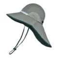 Outdoor waterproof quick-drying sun protection bucket hat with large brim and neck flap - 54 / Gray Green (White-Blue Webbing)