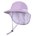 Sombrero de sol ajustable con paneles de malla transpirable en color morado claro. - Talla única / Púrpura