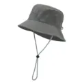 Sombrero de pescador gris para exteriores con barbiquejo ajustable, sombrero de sol. - Talla única / Gris oscuro