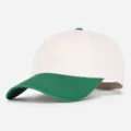Gorra de béisbol bicolor minimalista con corona beige claro y visera verde para uso diario. - Verde