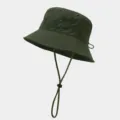 Sombrero de Pescador Verde Oscuro Antiviento Exterior Gorra con Cordon Ajustable - Talla única / Verde Militar