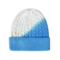 Gorro de punto degradado invierno cálido con vuelta enrollada color azul y blanco - Talla única / Azul y Blanco