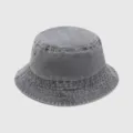 Sombrero de pescador de algodón lavado gris oscuro, sombrero de sol casual para hombres y mujeres. - Talla única / Gris