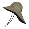 Outdoor sun hat with wide brim and neck flap, waterproof and windproof UV protection cap. - 54 / Dark Coffee Khaki (Dark Coffee Webbing)