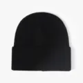 Bonnet en tricot côtelé noir pour femme, bonnet chaud d'hiver confortable pour usage quotidien. - Taille unique / Noir