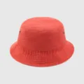 Chapeau bob en denim lavé rouge pour hommes et femmes, casquette de soleil en coton vintage. - Taille unique / Orange