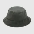 Chapeau bob en coton lave gris fonce, chapeau de soleil decontracte vintage pour homme femme - Taille unique / Vert Militaire