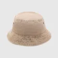 Chapeau bob en denim délavé vintage pour homme et femme, chapeau de soleil extérieur. - Taille unique / Kaki
