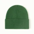 Bonnet d'hiver en tricot vert pour femme, bonnet chaud à revers côtelé pour temps froid. - Taille unique / Vert