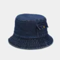 Sombrero de pescador de mezclilla azul oscuro vintage, cómoda gorra casual de sol. - Talla única / Azul marino