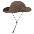 Brown corduroy sun hat with windproof rope, wide brim outdoor hiking anti-UV bucket hat for men - L (58-60cm) / DXR703 - Light Coffee