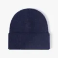 Bonnet en tricot bleu foncé avec revers, bonnet chaud d'hiver pour femme et usage quotidien. - Taille unique / Bleu Marine