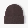 Bonnet en tricot marron pour femme, bonnet en laine chaud d'hiver élégant, bonnet anti-froid extérieur. - Taille unique / Café Foncé