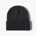 Dark gray ribbed knit beanie hat, warm winter cuffed cap for men and women outdoor wear - Dark Heather Gray