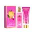 Jaysuing Set de Cuidado Corporal Navideño, Spray Perfumado y Crema Hidratante Duradera - Aroma Rosa