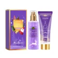 Set de cuidado corporal navideño Jaysuing con spray de 100ml y crema hidratante de 100g. - Aroma Morado