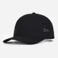 Gorra de béisbol deportiva negra transpirable con agujeros de ventilación láser para protección solar. - Negro