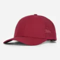 Burgunderrote Laser perforierte Baseballkappe, atmungsaktiver 6-Panel Sonnenschutz Hut - Rot