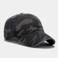 Gorra de béisbol de camuflaje lavada de algodón con seis paneles, estilo táctico retro. - Camuflaje 4