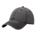 Gorra de béisbol de algodón negro lavado, sombrero casual para deportes al aire libre. - Talla única / Negro