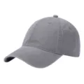 Gorra de beisbol clasica de algodon lavado en gris, equipada con visera curva y ojales. - Talla única / Gris